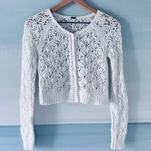 Free People Chain Of Love Crochet Cardigan White Size Small
